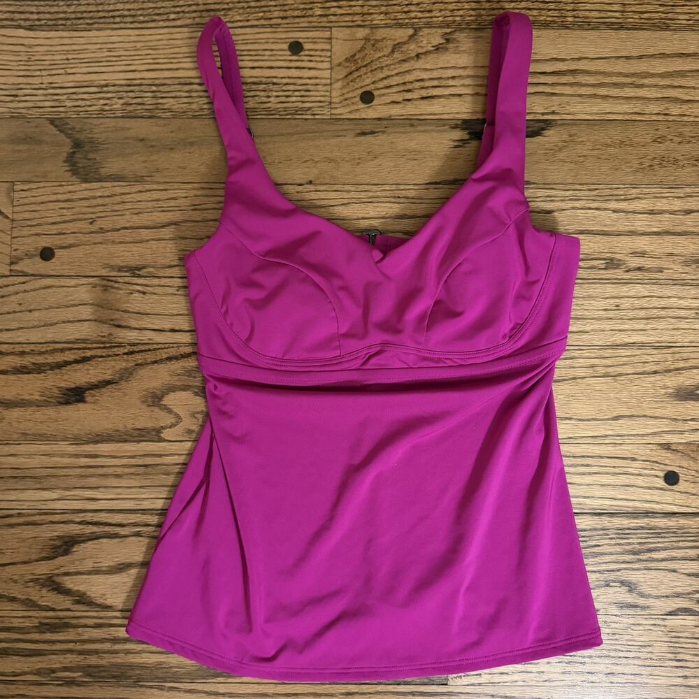 ATHLETA Bondi Bra Cup Tankini Swimsuit Top ONLY 34 B/C Electric Fucshia NO PADS